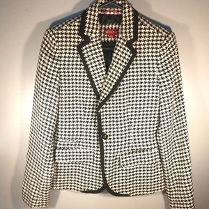 Houndstooth Merona Blazer Suit Jacket Pockets Womens Size 2 Fully Lined